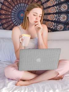 Funda rígida de cuero PU de tela tejida para <span class=keywords><strong>MacBook</strong></span> <span class=keywords><strong>Pro</strong></span> 14 2021 2023 A2442 A277 M3 A2918 A2992 - Product Image 5