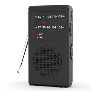 Portable Compact AM/FM <b>Pocket</b> Radio with High Sensitivity Telescopic Antenna LED Indicator and Built-in Speaker for Home - Product Image 1