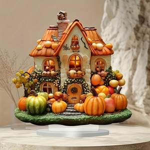 Vente en gros : Décoration de table verticale moderne en plastique acrylique plat, motif maison de citrouille et château d'Halloween, idéale comme cadeau - Product Image 1