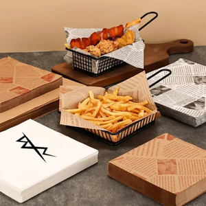 Wholesale Biodegradable Eco-Friendly Food Packaging <b>Paper</b> Customized Oil Resistant Wax <b>Paper</b> for Hamburger Sandwich <b>Wrapping</b> - Product Image 4