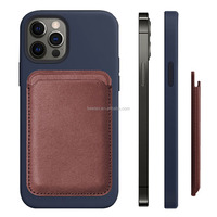 Vente en gros PU cuir ID personnalisé porte-carte de crédit pochette sac Mganet portefeuille pour iPhone 12 13