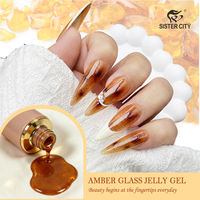 Kit de vernis à ongles d'automne professionnel, vernis gel translucides effet gelée pour manucure en salon, kit de nail art UV à retirer par trempage, vente en gros