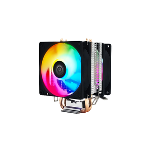 Ventilador dual de una sola torre Enfriador de CPU Tubo de cobre dual 1700 Marco negro de presión descendente Interior luminoso 12VDC 3Pin para caja de computadora <span class=keywords><strong>PC</strong></span> - Product Image 1