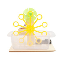 Machine à bulles automatique en bois DIY de qualité supérieure, kit scientifique STEM, jouet éducatif écologique pour les enfants, idéal pour les fêtes d'anniversaire