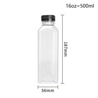 Tasses à emporter en plastique RPET transparent recyclable à froid avec couvercles 16oz 500ml bouteilles de boisson de jus jetables