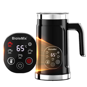 Nouvel Arrivage BioloMix Mousseur à Lait Numérique Automatique Chauffant en Plastique, Mousseur à Café et Lait, Carafe 300ml, pour Chocolat et Café Automatique - Product Image 1