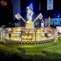 Manège de parc d'attractions : Moto Rotative, Petit Manège Mobile pour Enfants, 6 Véhicules, 3 Personnes par Véhicule