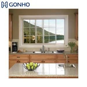 GONHO直接制造双层玻璃3轨铝型材定制零售悬挂超大法式门滑窗