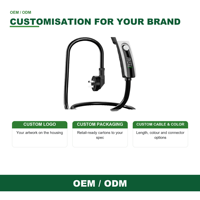 Pengisi Daya EV Portabel Baru 7kW 16A Layar Display 200-440V Kabel Rumah 3/5/10/15m Pengisi Daya Mobil Perjalanan Sichuan