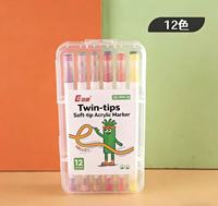 Marqueur acrylique double pointe, couleur opaque, empilable, pointe souple, pour étudiants, stylo aquarelle, modèle de dessin artistique pour enfants