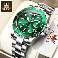 OLEVS 5885 montres pour hommes mouvement montre vert eau fantôme mâle acier étanche affaires mode Date semaine montre-bracelet pour hommes