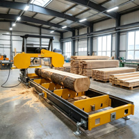 Scierie portative haute capacité, scie à ruban hydraulique sur remorque, machine forestière commerciale pour la coupe du bois et le traitement du bois