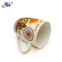 Populer kustom decal keramik cangkir kopi bunga dengan pegangan grosir cangkir kopi keramik