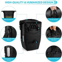 Sacoche de vélo avec capacité extensible, sac de transport pour vélo robuste et imperméable pour vélo de ville et de randonnée