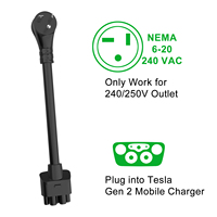 Adaptateur Tesla Gen 2 Nema 16A, cordon d'extension EU Schuko 10-30 14-50, prise EV compatible avec Tesla Gen 2 UMC Model 3/S/X/Y
