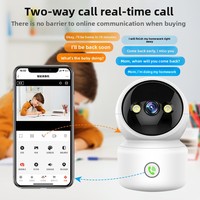 Caméra de sécurité panoramique sans fil Tuya Smart Home pour intérieur, 1080p, appel bidirectionnel, détection de mouvement, vision nocturne couleur, stockage cloud