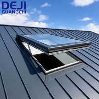 Puits de lumière électrique automatique en aluminium coulissant et pliant, couverture de toit en verre pliable pour maison