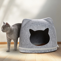 Chats maison panier feutre naturel jouet pour animaux de compagnie chat Tunnel grotte lits nid drôle rond type d'oeuf avec tapis pour petits chiens chiot fournitures pour animaux de compagnie