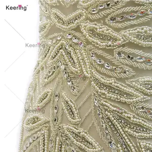 WDP-367 Keering 2022 متعددة الملونة الكامل صد الزفاف لوحة اللباس النسيج حجر الراين صد زين V الرقبة