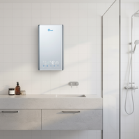 Calentador de Agua Eléctrico Instantáneo de Pared con Pantalla LED Grande, Resistente al Agua IPX4, Elemento Calefactor de Aluminio Fundido, Calentamiento Rápido