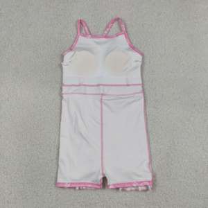 Conjunto con estampado de conchas marinas en colores pastel para niñas pequeñas, top de manga corta con ribete festoneado y pantalones cortos con cordón a juego, ropa de playa de verano para niños - Product Image 4