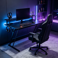 Bureau d'ordinateur ergonomique en gros, 120 cm, en forme de Z, table de jeu avec support pour écran, pour les joueurs, le bureau et les étudiants