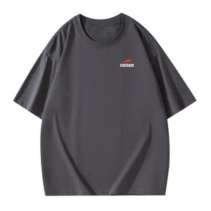 T-Shirt Personalizzata 280GSM in Cotone Pesante, Collo Alto, Vestibilità Oversize, Collo a Lupetto, Nera, Spalle Cadenti, Stile Vintage per <span class=keywords><strong>Uomo</strong></span> - Product Image 4