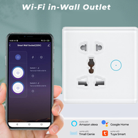 Prise murale intelligente WiFi programmable, prise électrique standard européenne, verre et plastique, compatible Tuya Smart Life, 16A, 1 USB-A, 1 USB-C