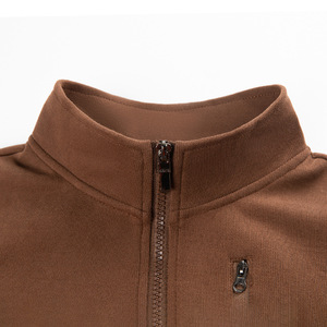 Yigeshan Men's Stand Collar Half Zip <b>Sweatshirt</b> Loose Fit Solid Color <b>Long</b> Sleeve Autumn Winter Leisure Wear - Product Image 1