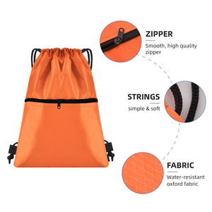 Super Quality Custom Printed Logo Draw <b>String</b> <b>Bag</b> Promotional Shopping <b>Bags</b> Drawstring <b>Bag</b> With Zipper Pocket - Product Image 3