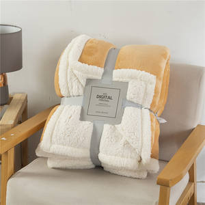Mantas de Cama con Peso de Felpa Suave de Alta Calidad, <span class=keywords><strong>Manta</strong></span> de Sherpa, <span class=keywords><strong>Manta</strong></span> de Viaje de Felpa Supersuave al por Mayor, 70*80 Pulgadas - Product Image 1