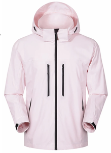 Giacca con Cappuccio Off-White, Impermeabile e Traspirante, Cerniera Nera a Contrasto, Logo Personalizzabile, Vendita all'Ingrosso - Product Image 4
