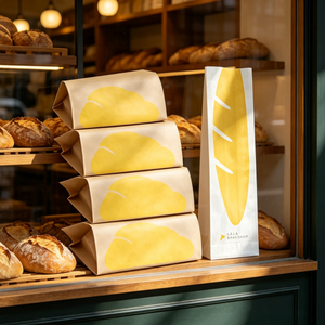 ถุงตั้งตรงย่อยสลายได้และรีไซเคิลได้กำหนดเองสำหรับการอบแห้งอาหารบรรจุภัณฑ์ถุงกระดาษคราฟท์สี - Product Image 1