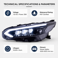 Phares avant LED Star-Diamond avec feux de jour pour Nissan Sylphy 14e génération (2020-2022) – Kit de mise à niveau