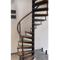 Escalier flottant préfabriqué sur mesure à poutre simple en acier thermolaqué avec marches en bois massif