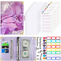 Reliure à anneaux A6 en PU avec logo personnalisé, style enveloppe, reliure économique en gros, 6 anneaux, carnet de reliure économique