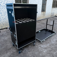 Boîte de transport et de rangement ATA pour supports de micro, étui de transport pour 24 supports de micro à perche haute avec table latérale