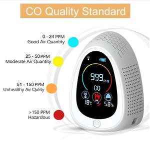 Detector inteligente de humo y monóxido de carbono, analizador de gas LCD, WiFi, CO, batería, 10 años de fábrica, OEM, 5 en 1 - Product Image 2