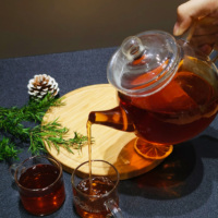 Théière populaire traditionnelle de luxe en verre borosilicate transparent de 1600 ml, résistante à la chaleur, soufflée à la bouche, avec infuseur en acier inoxydable 304