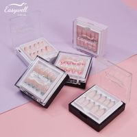 Faux ongles en acrylique Easywell de qualité supérieure, faits à la main, forme cercueil, vente en gros