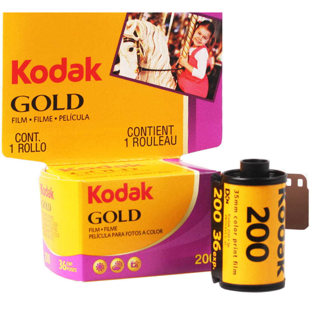 Film KODAK GOLD 200 35mm 36 expositions par rouleau pour appareils photo M35/M38 (Date d'expiration: 2025) Film instantané négatif à couleur saturée