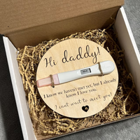 Nouveau papa cadeau cartes en bois découpées au laser test de grossesse souvenir annonce de grossesse à papa