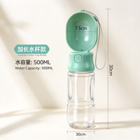 Bouteille d'eau portable 2-en-1 manuelle et gamelles de voyage pour chiens – Tasse à boire pour la marche en extérieur