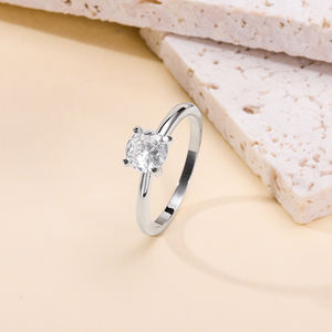 Anillos de Boda Chinos Chapados en Oro Keiyue Sterns con <span class=keywords><strong>Halo</strong></span> de Circonitas Cúbicas de 5 mm para Mujer, para Regalo de Fiesta de Compromiso, Catálogo de Muestras - Product Image 2