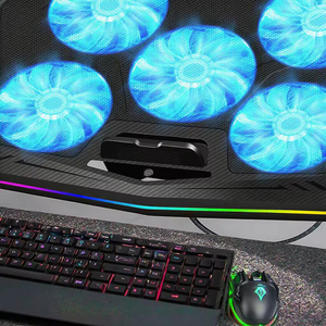 Supporto <span class=keywords><strong>per</strong></span> Laptop OEM 5V Regolabile in Altezza con 5 Ventole, Luce LED e Porte USB, Rete Metallica + <span class=keywords><strong>Dissipatore</strong></span> in ABS, <span class=keywords><strong>per</strong></span> Laptop da 12-18 Pollici - Product Image 3