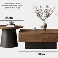 Nouvelle table basse carrée de luxe minimaliste : moderne, simple, en noyer, pour salon, usage domestique, haut de gamme, rétro, style italien