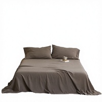 Parure de lit 3 pièces Home Comforter : Housse de couette et drap plat 200TC 100% microfibre polyester uni, 220*240cm, Japon