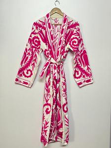 Kimono Largo Suzani Bordado a Mano, Abrigo Cálido de Invierno para Mujer, 100% Algodón, Abrigo Ecológico, Chaqueta, Bata - Product Image 3