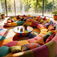 Canapé modulaire arc-en-ciel de luxe moderne, meubles de salon, grand canapé rond incurvé en tissu, causeuse en velours, sur mesure