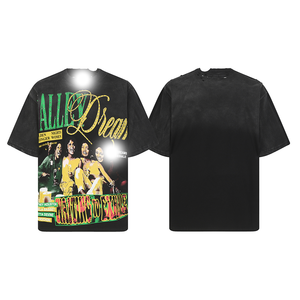 Camiseta de manga corta de algodón puro para hombre, estilo hip hop, informal, con estampado completo inspirado en la <span class=keywords><strong>película</strong></span> Tide, ideal para el verano, transfronteriza. - Product Image 4